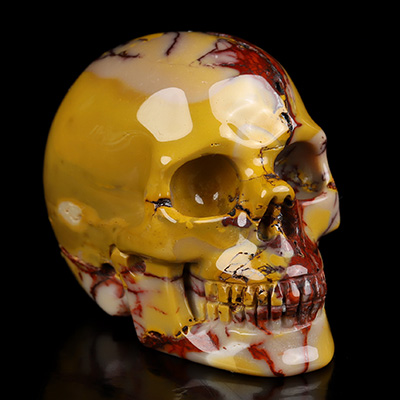 2.0" Mookaite Jasper Hand Carved Crystal Skull, Realistic, Crystal Healing