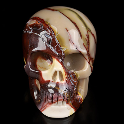 2.0" Mookaite Jasper Hand Carved Crystal Skull, Realistic, Crystal Healing