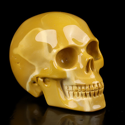 2.0" Mookaite Jasper Hand Carved Crystal Skull, Realistic, Crystal Healing