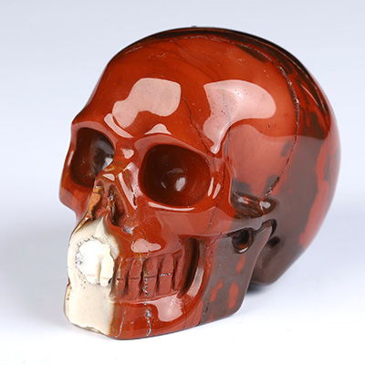 2.0" Mookaite Jasper Hand Carved Crystal Skull, Realistic, Crystal Healing