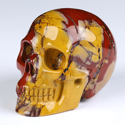 2.0" Mookaite Jasper Hand Carved Crystal Skull, Realistic, Crystal Healing