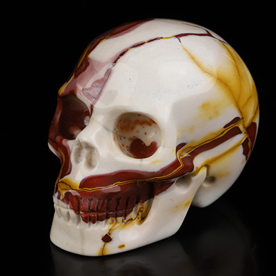 2.0" Mookaite Jasper Hand Carved Crystal Skull, Realistic, Crystal Healing