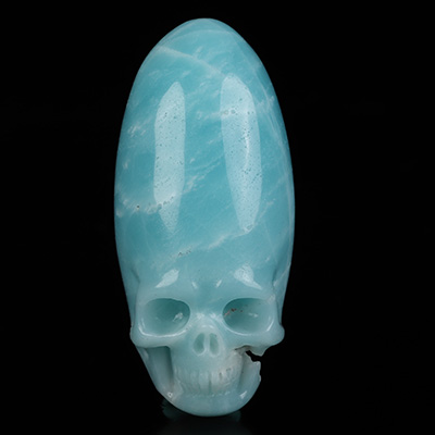 2.2" Chinese Amazonite Hand Carved Crystal Skull Fine Art Sculpture, Crystal Healing