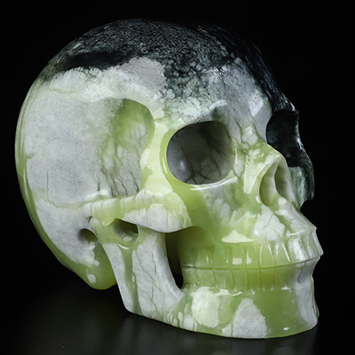 5.0" Chinese Picasso Jasper Hand Carved Crystal Skull, Realistic, Crystal Healing