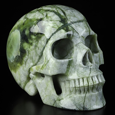 5.0" Chinese Picasso Jasper Hand Carved Crystal Skull, Realistic, Crystal Healing