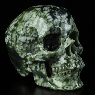 4.4" Chinese Picasso Jasper Hand Carved Crystal Skull, Super Realistic, Crystal Healing