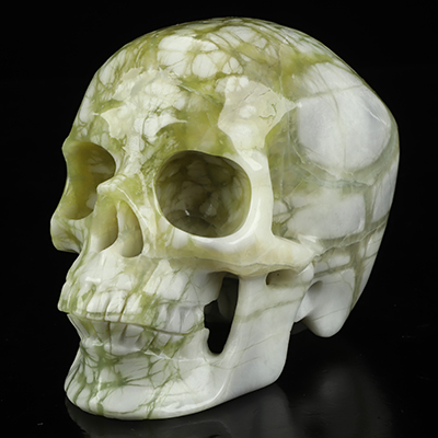 5.0" Chinese Picasso Jasper Hand Carved Crystal Skull, Super Realistic, Crystal Healing
