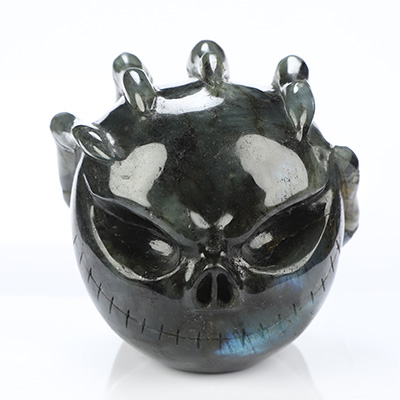 3.1" Labradorite Hand Carved Jack Crystal Skull Sculpture, Crystal Healing
