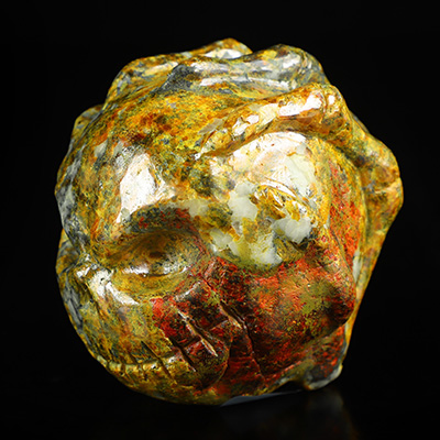 3.1" Realgar Hand Carved Jack Crystal Skull Sculpture, Crystal Healing