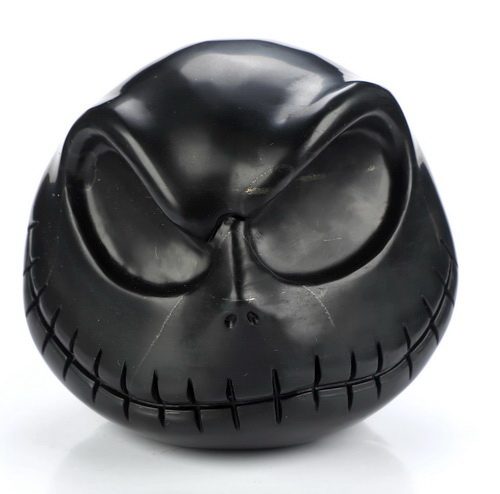 3.9" Shungite Hand Carved Jack Crystal Skull Sculpture, Crystal Healing
