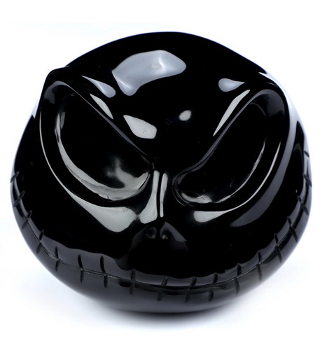 4.0" Black Obsidian Hand Carved Jack Crystal Skull Sculpture, Crystal Healing