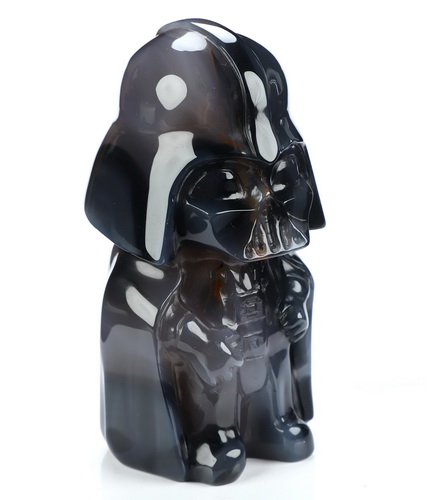Darth Vader, 4.2" Premium Brazilian Agate Hand Carved Crystal Fine Art Sculpture
