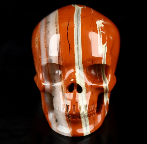 2.0" Red Jasper Hand Carved Crystal Skull, Super Realistic, Crystal Healing