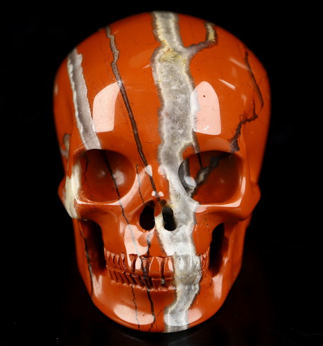 2.0" Red Jasper Hand Carved Crystal Skull, Super Realistic, Crystal Healing