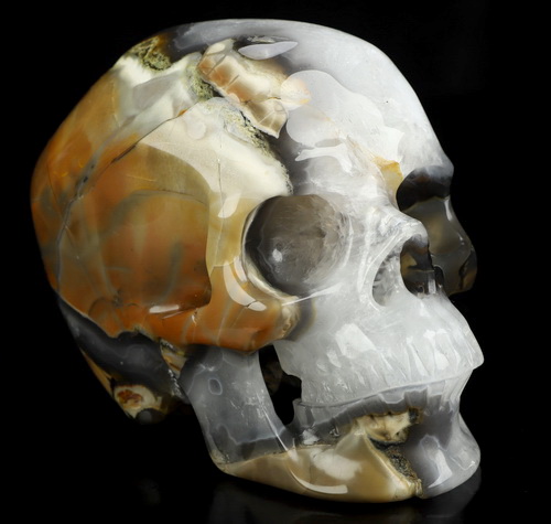 5.0" Volcano AgateHand Carved Crystal Skull, Super Realistic, Crystal Healing