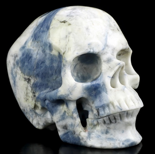 5.4" Kyanite Hand Carved Crystal Skull, Super Realistic, Crystal Healing