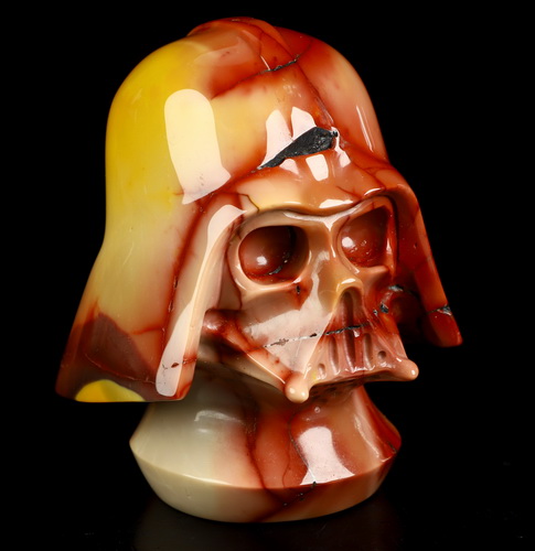 3.5" Mookaite Jasper Hand Carved Crystal Skull Fine Art Sculpture, Crystal Healing
