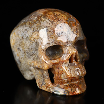 Gemstone 2.1" Red Crazy Lace Agate Hand Carved Crystal Skull, Super Realistic, Crystal Healing