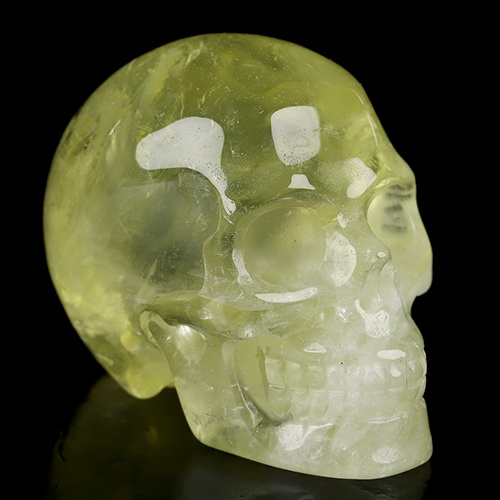Gemstone 2.0" Citrine Hand Carved Crystal Skull, Realistic, Crystal Healing