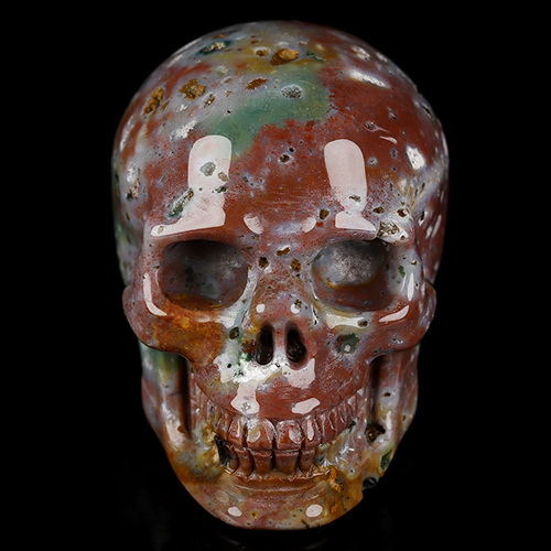 2.0" Indian Agate Hand Carved Crystal Skull, Realistic, Crystal Healing