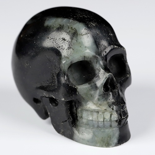 Gemstone 2.0" Emerald Hand Carved Crystal Skull, Realistic, Crystal Healing