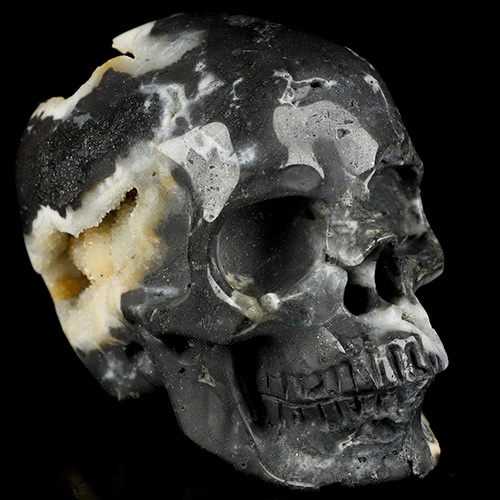 5.1" Sphalerite Hand Carved Crystal Skull, Super Realistic, Crystal Healing