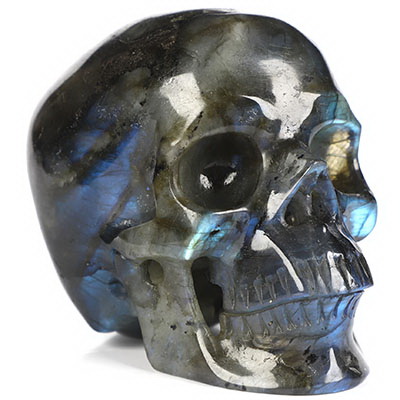 3.5" Labradorite Hand Carved Crystal Skull, Super Realistic, Crystal Healing