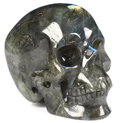 3.0" Labradorite Hand Carved Crystal Skull, Super Realistic, Crystal Healing