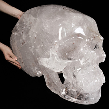 June 2, 2026 ACSAD (A Crystal Skull a Day) - The Frozen Epoch - 356.8LB, 33.5" Monumental Quartz Rock Crystal Hand Carved Crystal Skull Wand/Point Sculpture, Crystal Healing