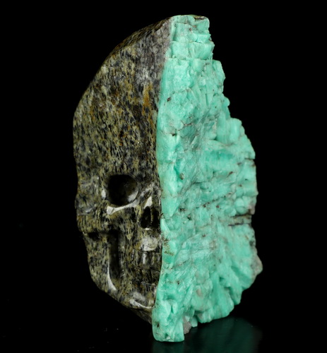 Gemstone 3.5" Emerald Hand Carved Crystal Skull Fine Art Sculpture, Crystal Healing