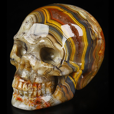 Gemstone 2.0" Red Crazy Lace Agate Hand Carved Crystal Skull, Realistic, Crystal Healing
