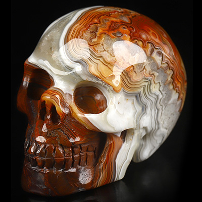 Gemstone 2.0" Red Crazy Lace Agate Hand Carved Crystal Skull, Realistic, Crystal Healing
