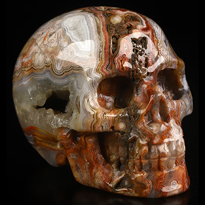 Gemstone 2.0" Red Crazy Lace Agate Hand Carved Crystal Skull, Realistic, Crystal Healing