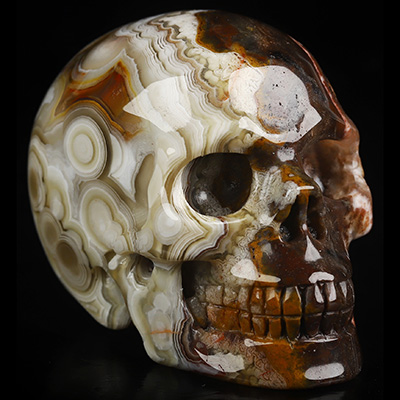Gemstone 2.0" Red Crazy Lace Agate Hand Carved Crystal Skull, Realistic, Crystal Healing