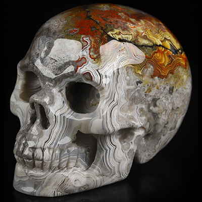 Gemstone 2.0" Red Crazy Lace Agate Hand Carved Crystal Skull, Realistic, Crystal Healing