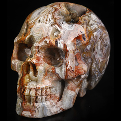 Gemstone 2.0" Red Crazy Lace Agate Hand Carved Crystal Skull, Realistic, Crystal Healing