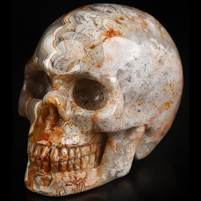 Gemstone 2.0" Red Crazy Lace Agate Hand Carved Crystal Skull, Realistic, Crystal Healing
