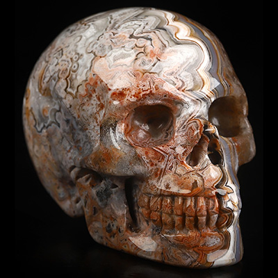 Gemstone 2.0" Red Crazy Lace Agate Hand Carved Crystal Skull, Realistic, Crystal Healing
