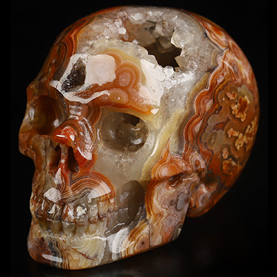 Gemstone 2.0" Red Crazy Lace Agate Hand Carved Crystal Skull, Realistic, Crystal Healing