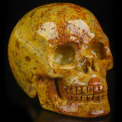 2.0" Crazy Lace Agate Hand Carved Crystal Skull, Realistic, Crystal Healing