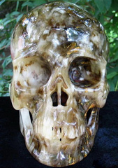 Titan 13.6" Smelted Quartz Carved Crystal Skull, Realistic