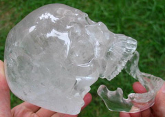 5.2" Quartz Rock Crystal Carved Crystal Skull, Detachable