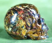UNUSUAL!!! Top Quality! 1.6" Pietersite/Petersite Carved Crystal Skull Realistic