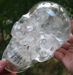 Rainbows Recommend 3/13 Giant 6.1" Quartz Rock Carved Crystal Skull Super Realistic