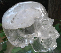 5/13 Lifesized 7.1 Inches null Quartz Rock Crystal Carved Crystal Skull, Super Realistic
