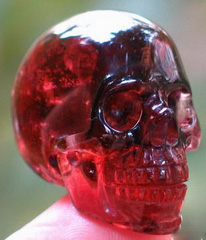 The biggest! 80.5ct 1.1" Rubellite Tourmaline Carved Crystal Skull, Realistic, Hardness 7.5