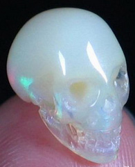 0.5" Australian Opal Carved Crystal Skull, Realistic
