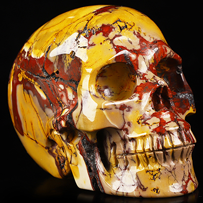 3.9" Mookaite Jasper Hand Carved Crystal Skull, Realistic, Crystal Healing