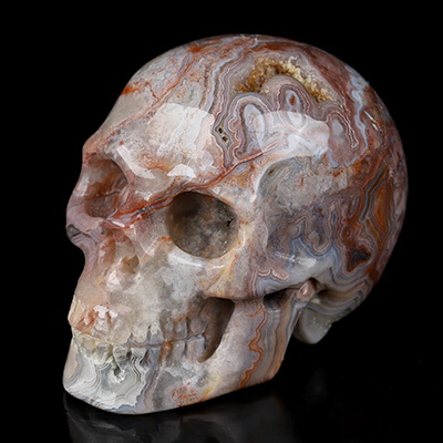 Gemstone 2.0" Red Crazy Lace Agate Hand Carved Crystal Skull, Realistic, Crystal Healing