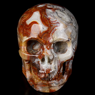 Gemstone 2.0" Red Crazy Lace Agate Hand Carved Crystal Skull, Realistic, Crystal Healing
